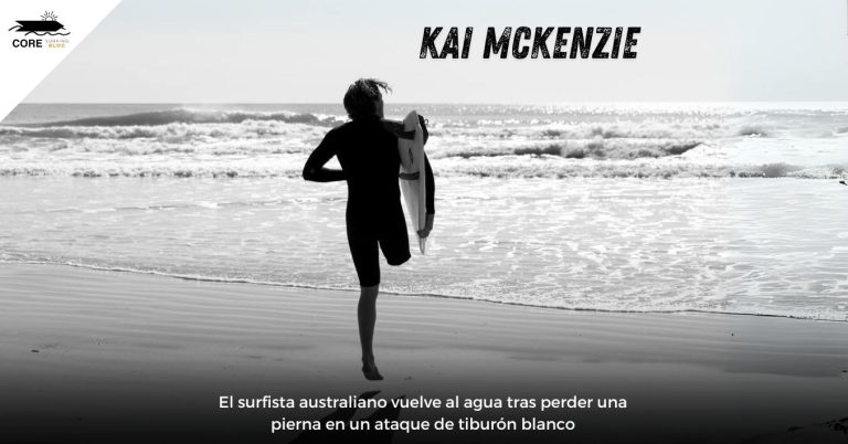 el surfista Kai Mcenzie vuele a surfear después de un ataque de tiburón blanco