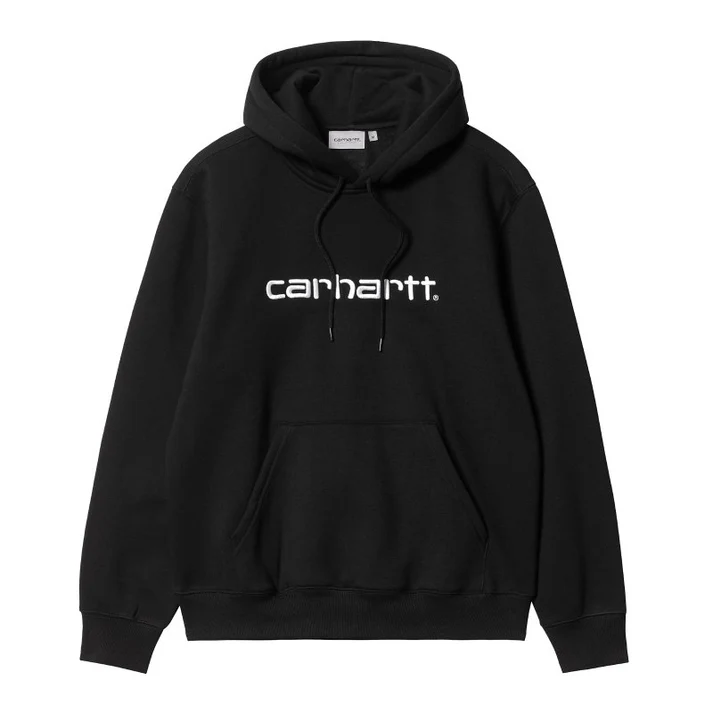 Sudadera Carhartt Negra con el logotipo de la marca en el pecho