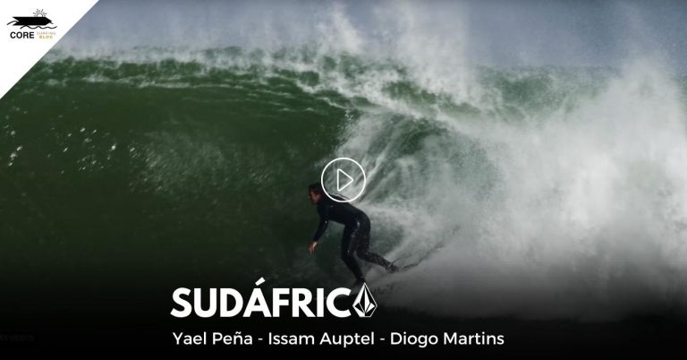 Video de surf en sudáfrica con los surfistas del team volcom, yael peña, diogo martins y Issam Auptel