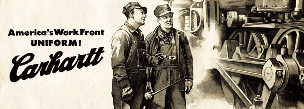 Cartel antigio de la historia de Carhartt 