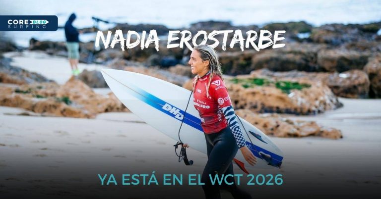 Nadia erostarbe primera surfista española en el world championship tour de la WSL