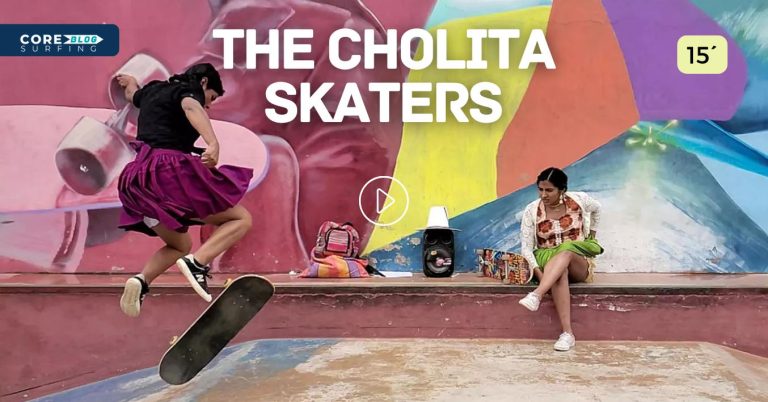 mujeres cholitas skate con falda boliviana