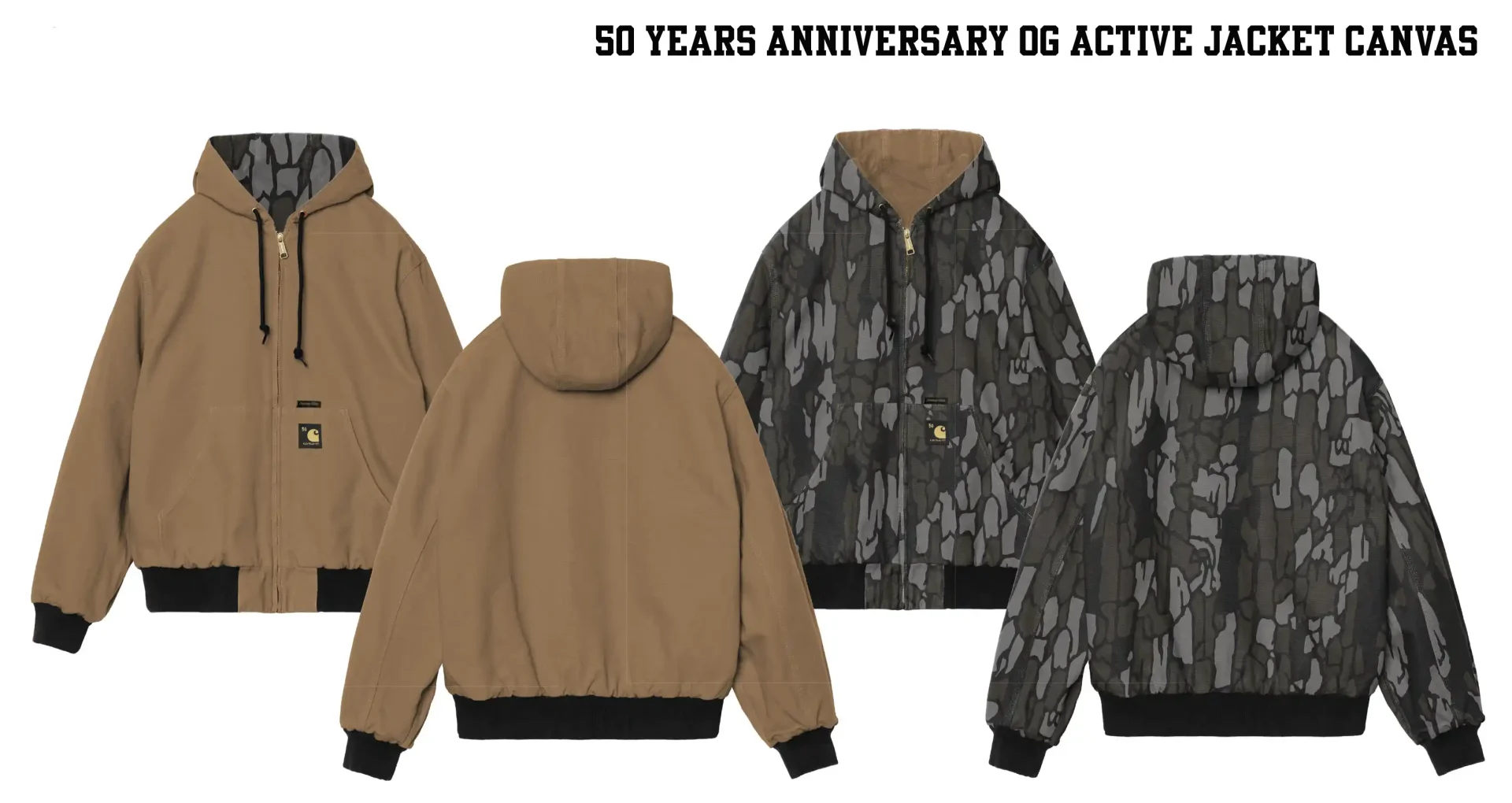 Carhartt Active Jacket 50 aniversario denim azul stone-bleached — vista frontal edición aniversario