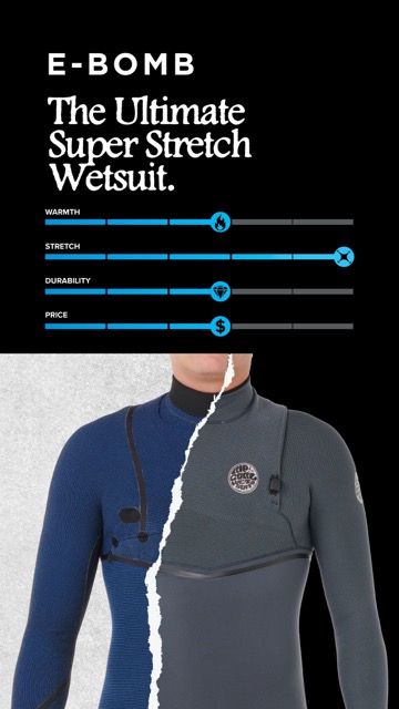 Comparación gama neoprenos Rip Curl 2026 Fusion FlashBomb E-Bomb Dawn Patrol
