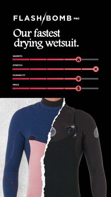 Comparación gama neoprenos Rip Curl 2026 Fusion FlashBomb E-Bomb Dawn Patrol