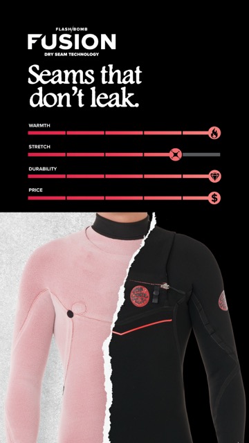 Comparación gama neoprenos Rip Curl 2026 Fusion FlashBomb E-Bomb Dawn Patrol