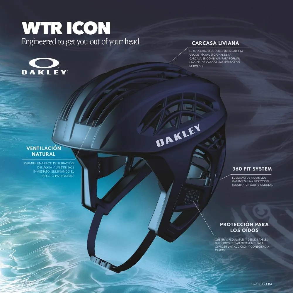 Especificaciones técnicas casco surf Oakley WTR Icon sistema 360 FIT ventilación